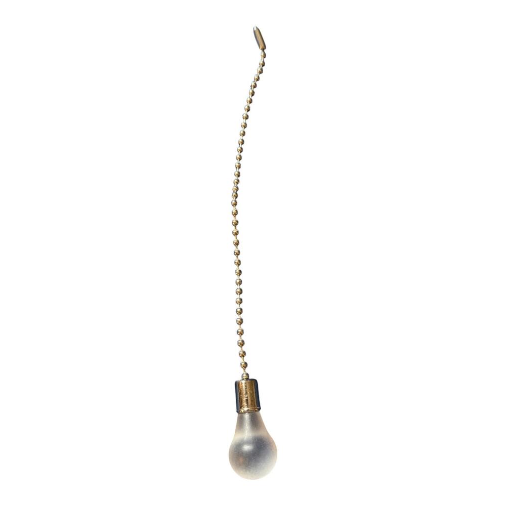 Ceiling Fan Frosted Glass Light Bulb Pull Chain Replacement Silver Tone